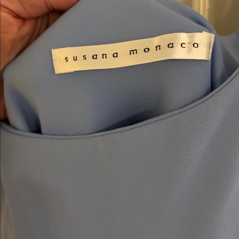 Susana Monaco Powder Blue Scoop Neck Fit-and-Flare Mini Dress S - Picture 5 of 9